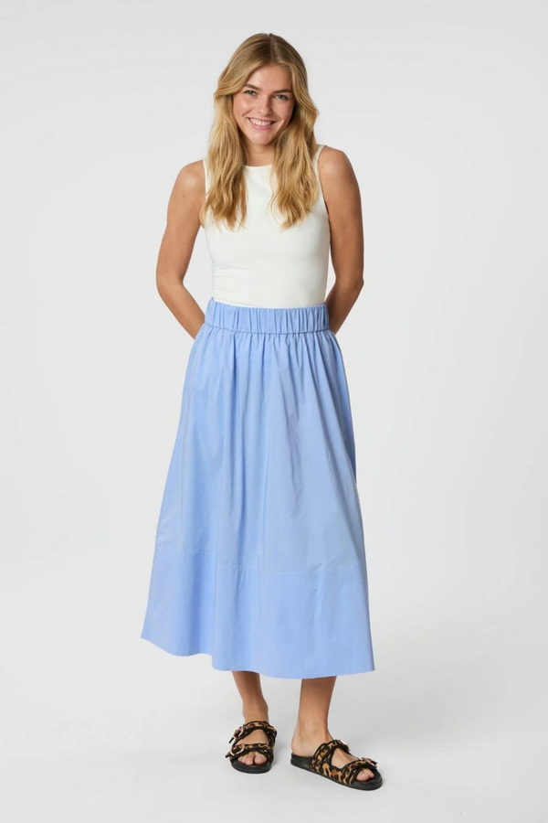 Yara Poplin Skirt - Sky Blue