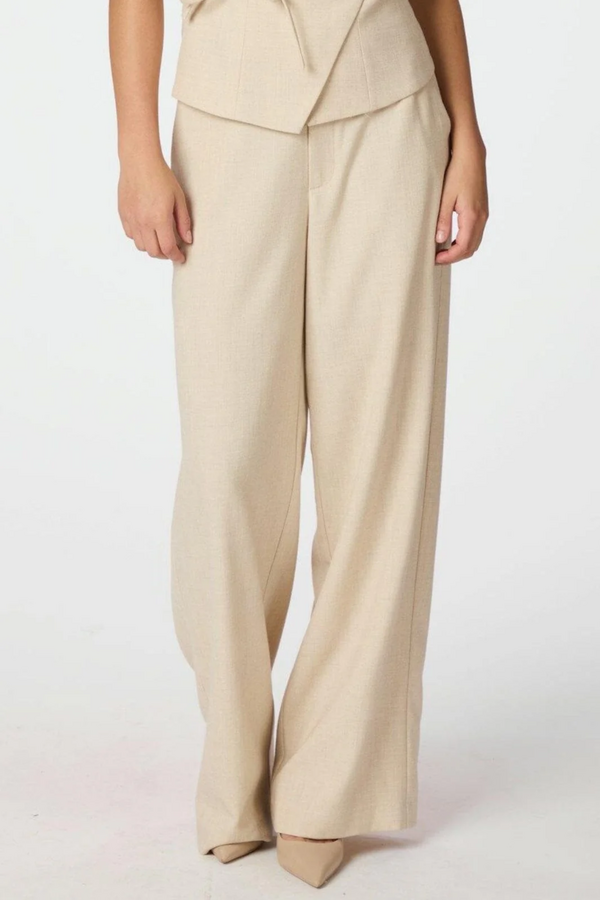 Emmett Melange Pants - Beige Melange