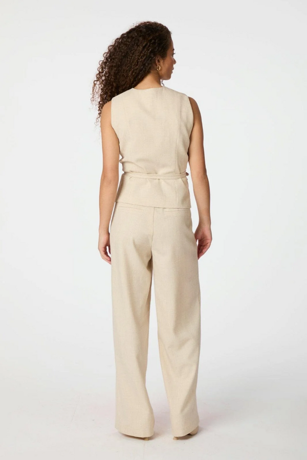 Emmett Melange Pants - Beige Melange