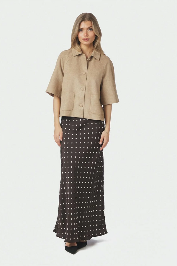 Viso Dot Skirt - Dark Brown