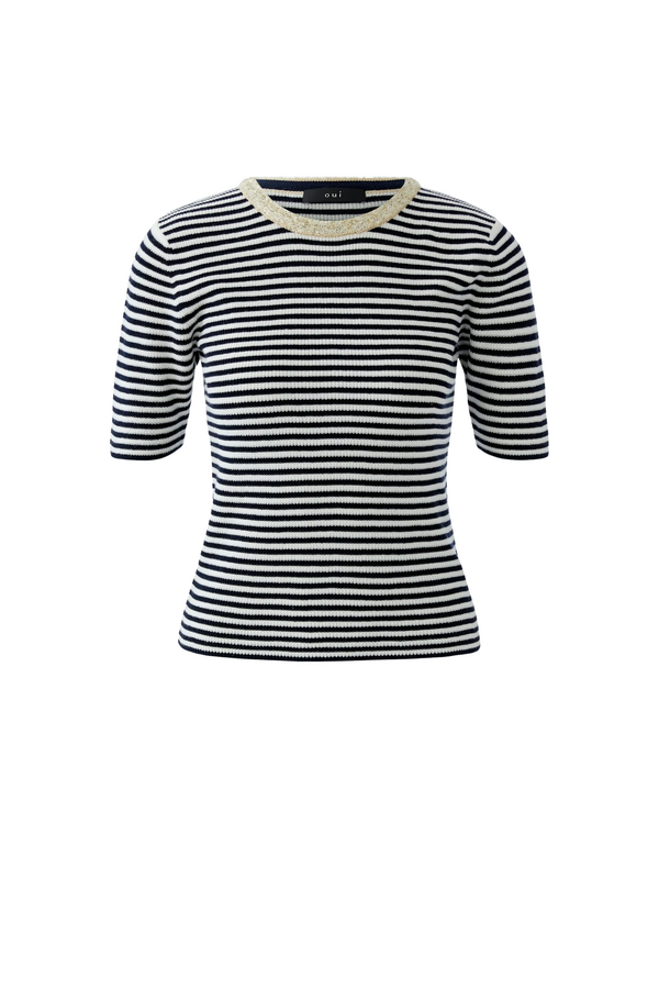 Striped Pullover - Dark Blue/White