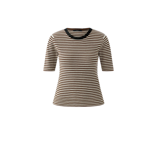 Striped Pullover - Brown/White