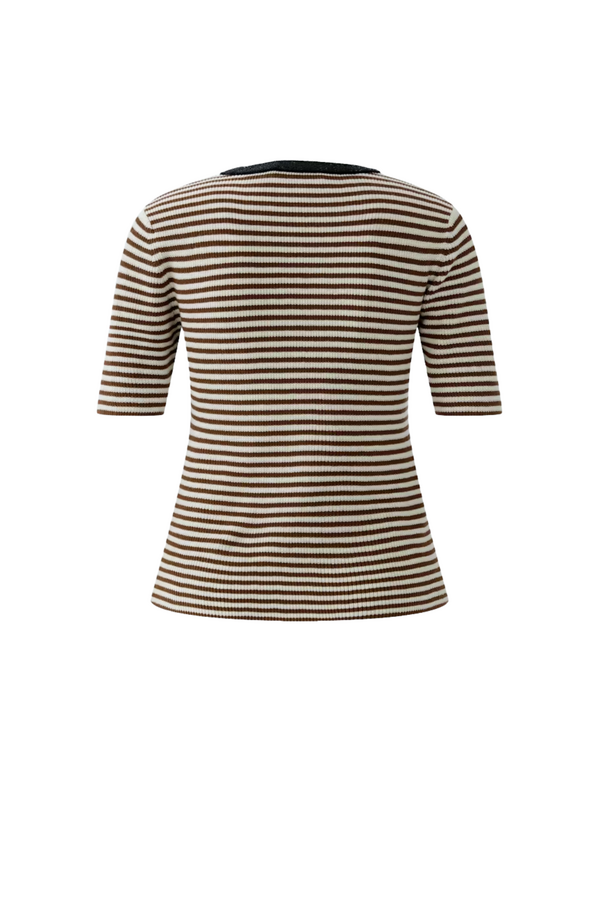 Striped Pullover - Brown/White
