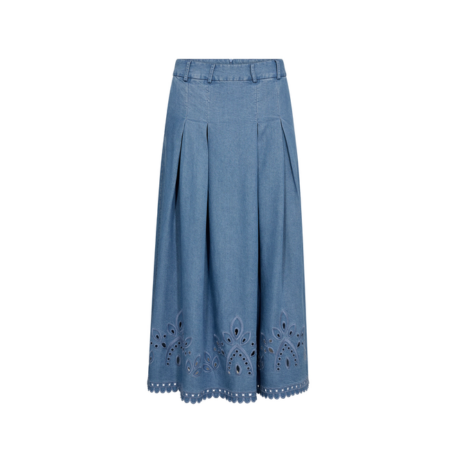 Tilly Pleat Skirt - Demin Blue