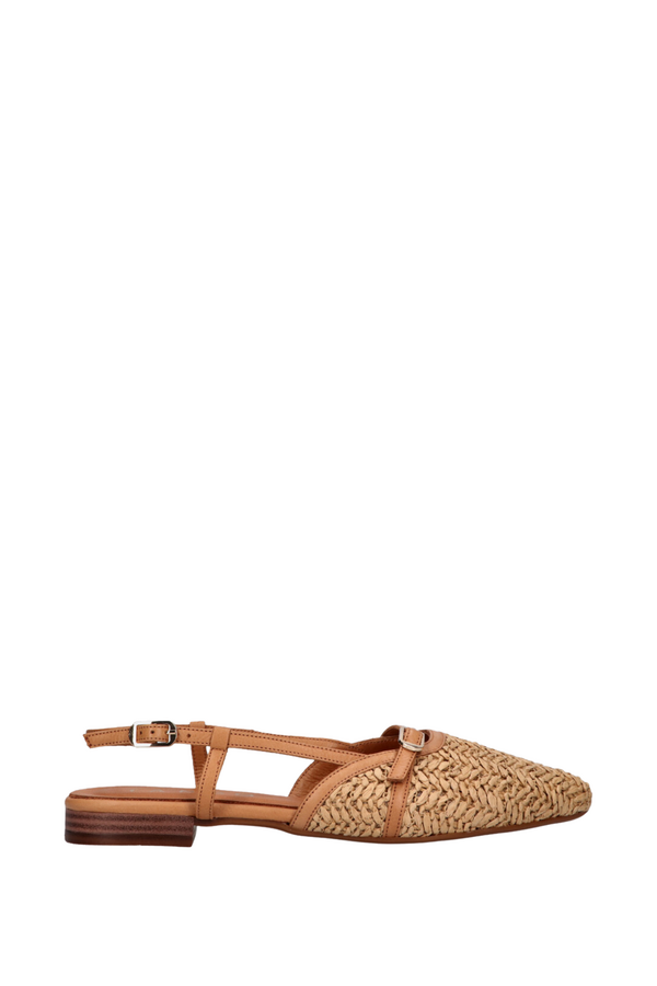 Duna Slingbacks - Cognac Raffia