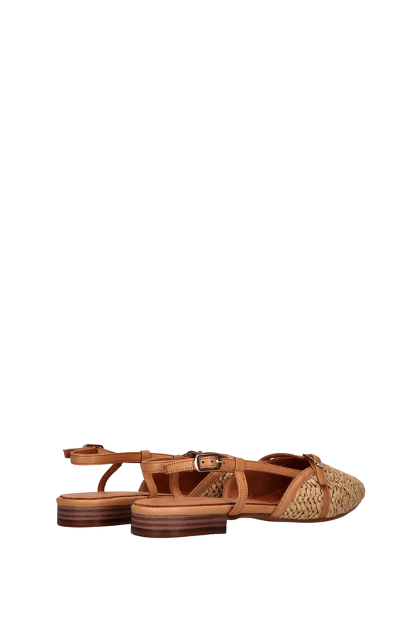 Duna Slingbacks - Cognac Raffia
