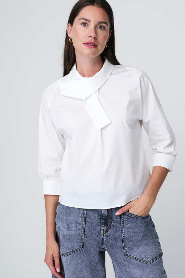 Fiorella Cotton Mix Blouse - Off White