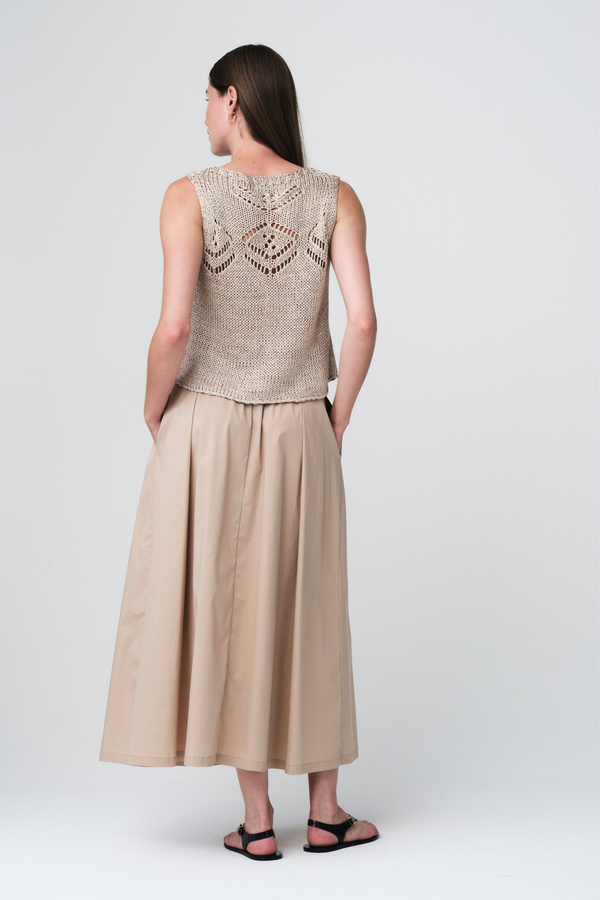 Poplin Long Skirt - Sabbia