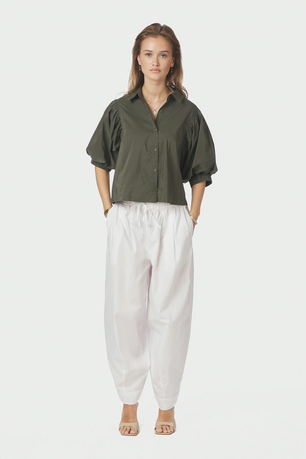 Etta Poplin Shirt - Army
