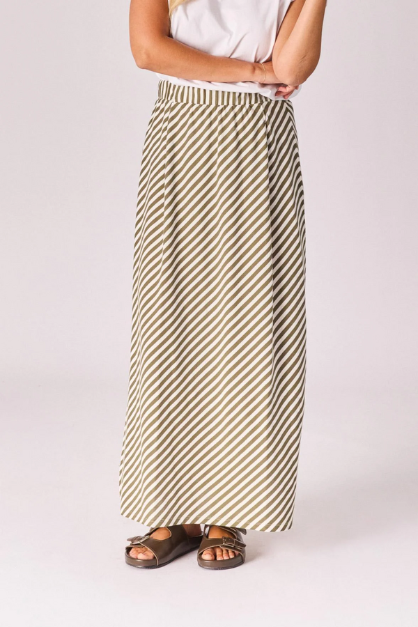 Ada Skirt - Green Stripe