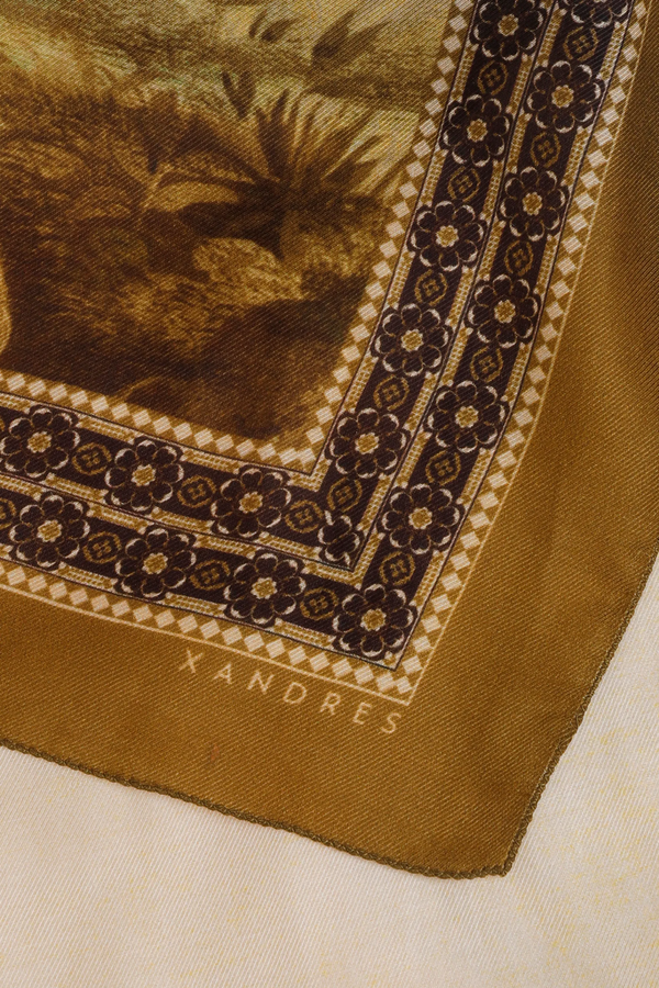 Scarf Palm Print - Misty Aqua