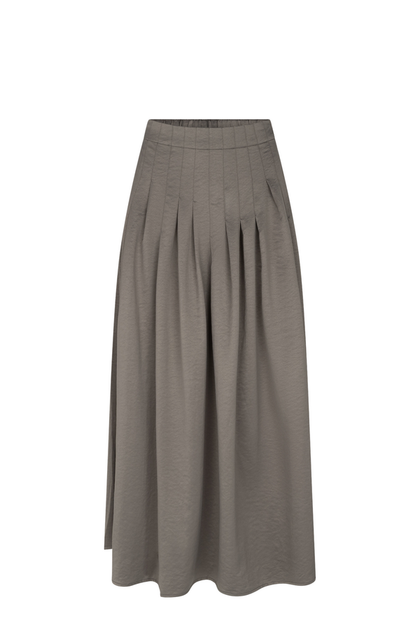 Cansu Pleated Long Skirt - Magnet