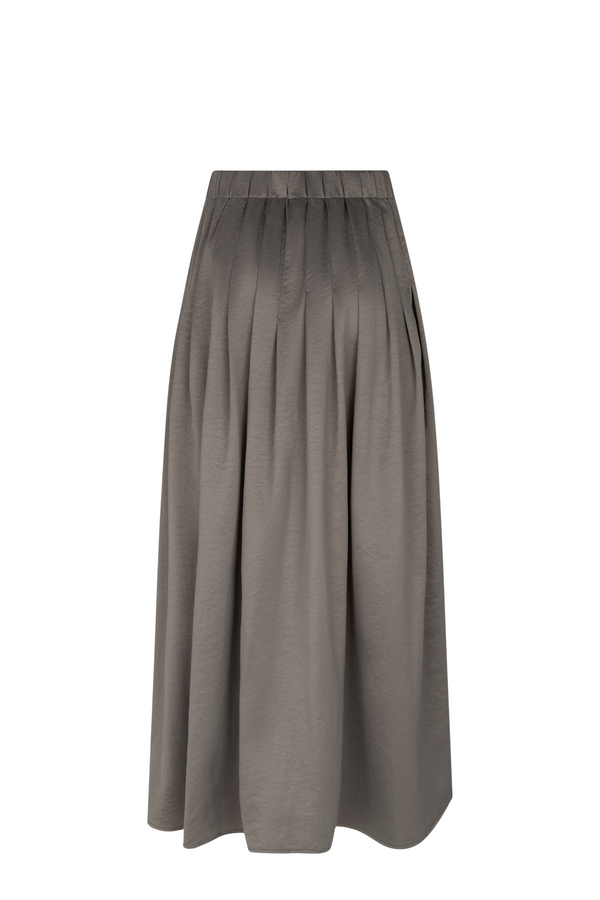 Cansu Pleated Long Skirt - Magnet