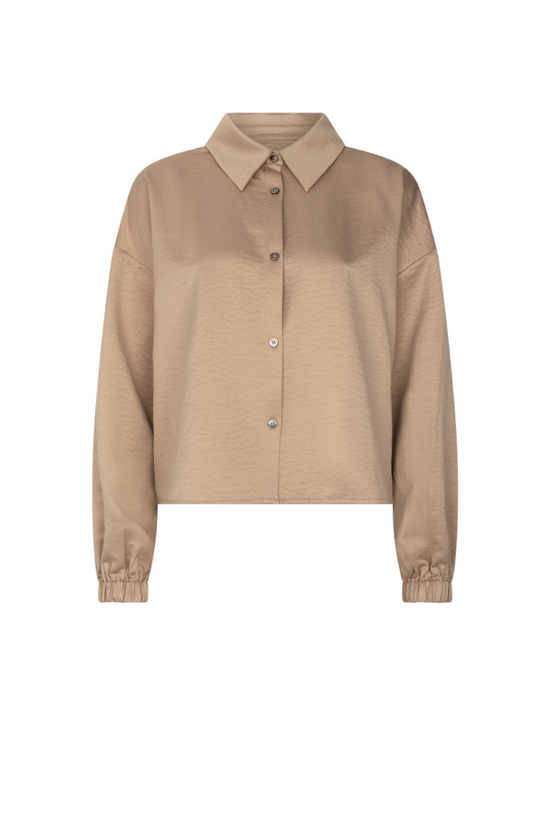 Cameli Long Sleeves Shirt Elasticated Cuffs - Camel