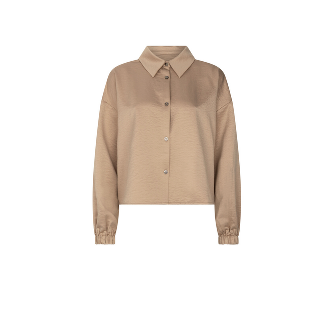 Cameli Long Sleeves Shirt Elasticated Cuffs - Camel