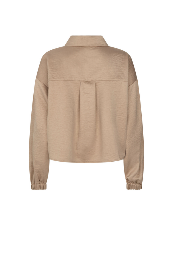 Cameli Long Sleeves Shirt Elasticated Cuffs - Camel