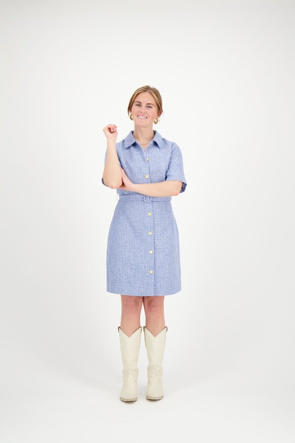 Boucle Thin Dress - Provence Blue