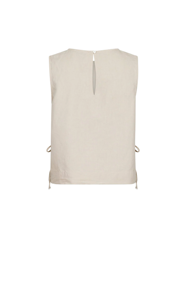 Svetlana Linen Top - Sand