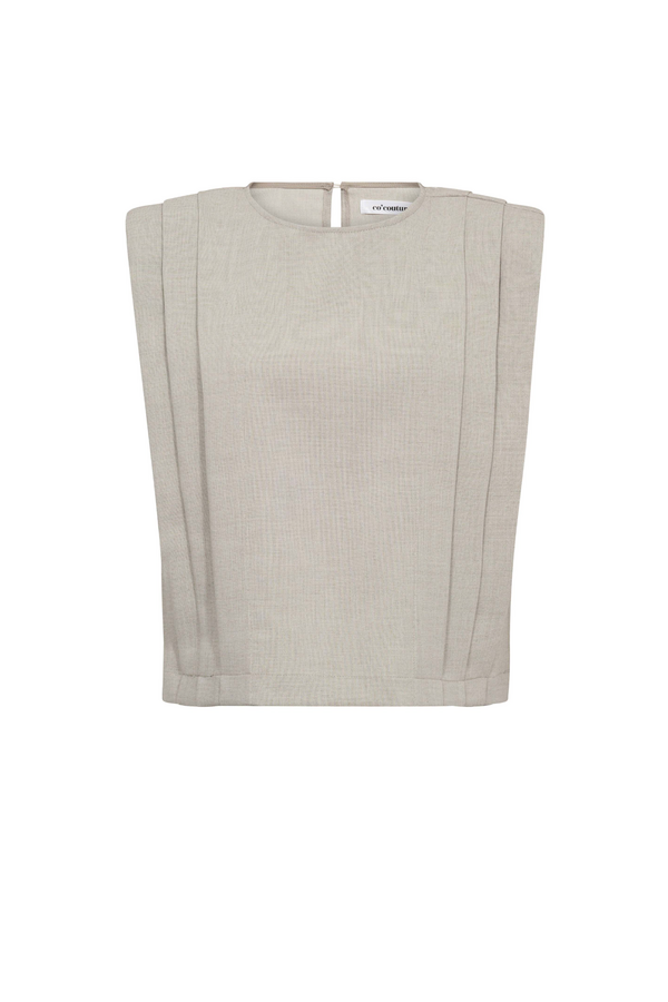 MavaCC Padded Pleat Top - Bone