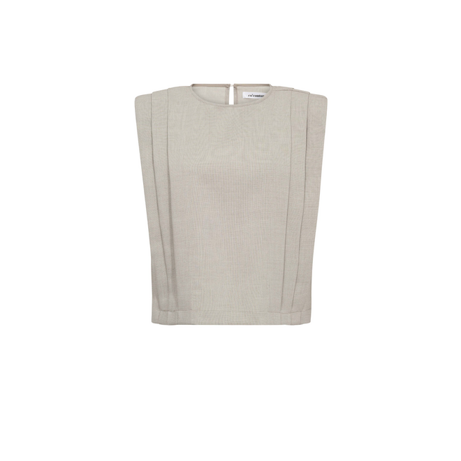 MavaCC Padded Pleat Top - Bone