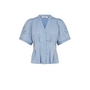 Poppy Embroderie V Shirt - Pale Blue