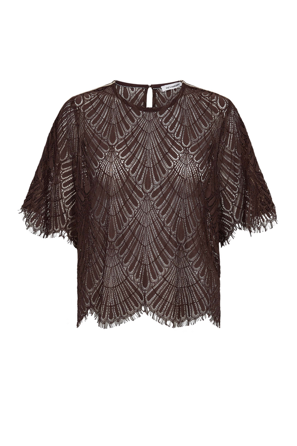 LetiCC Lace Blouse - Dark Brown