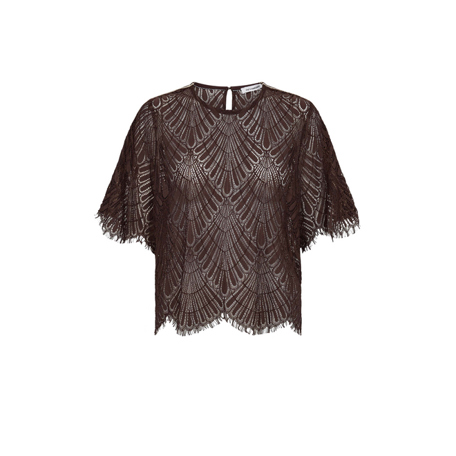 LetiCC Lace Blouse - Dark Brown