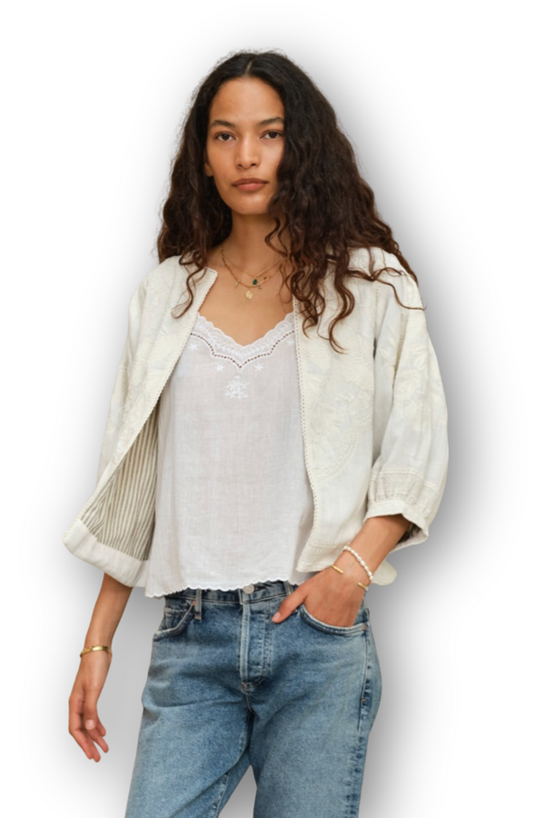 Averi Emb Jacket - Ivory