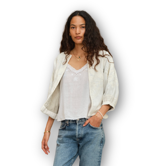 Averi Emb Jacket - Ivory