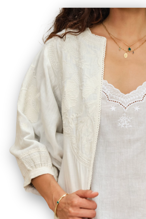 Averi Emb Jacket - Ivory