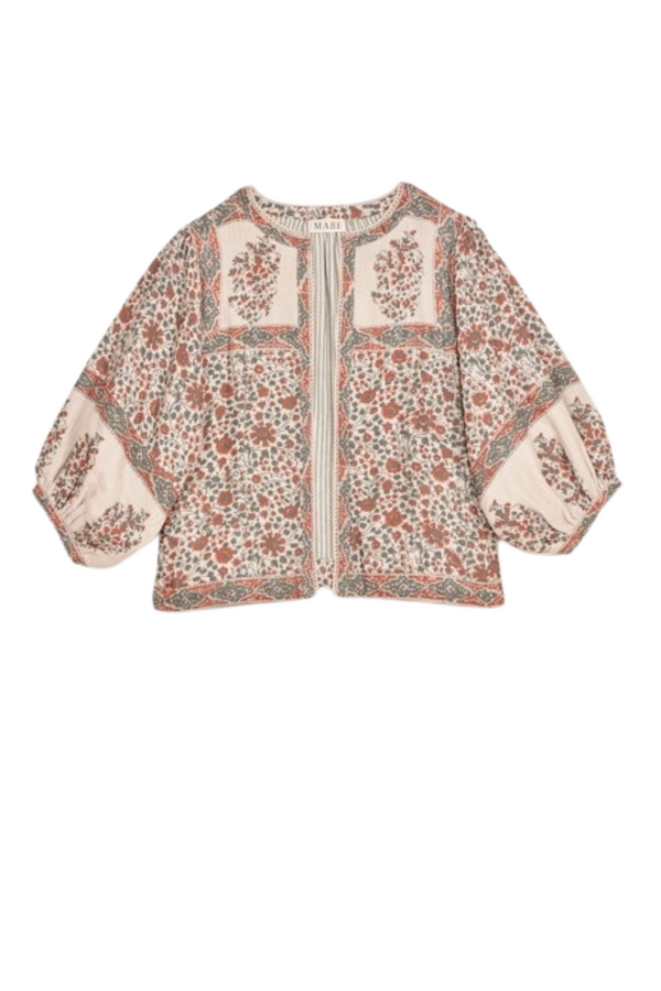 Della Print Jacket - Rust/Khaki