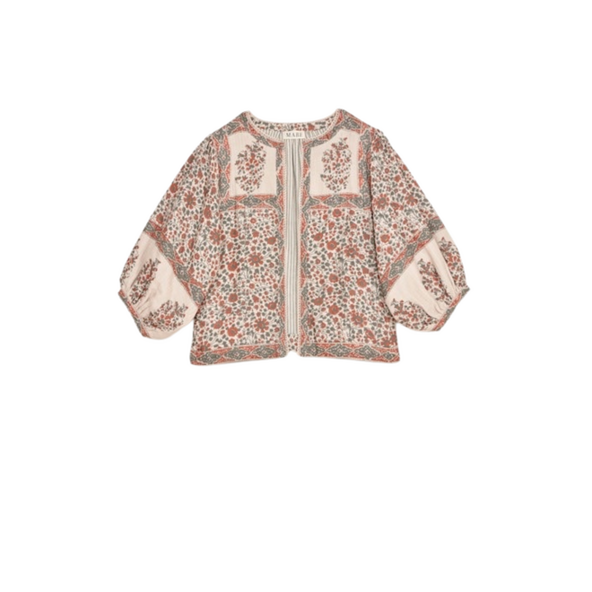 Della Print Jacket - Rust/Khaki