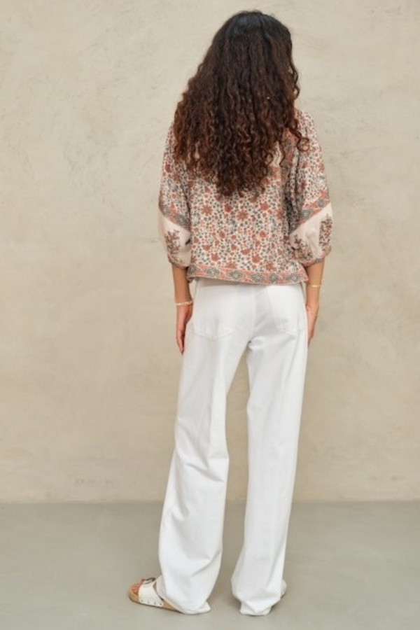 Della Print Jacket - Rust/Khaki