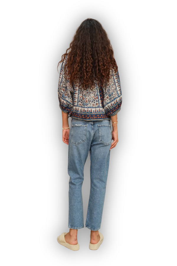 Cass Print Jacket - Indigo/Rust