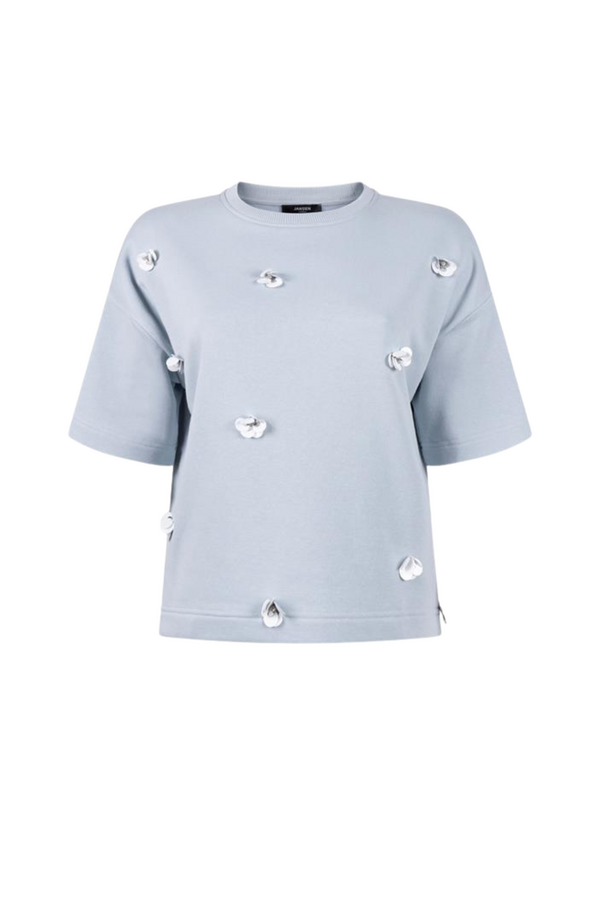 Noa Sweat Short Sleave Flower - Light Blue