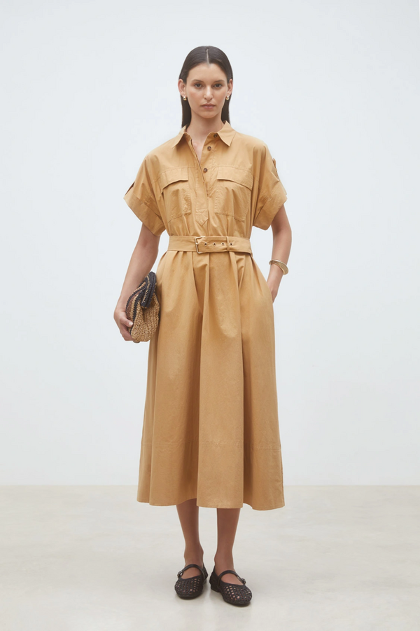Cristal Robe Dress - Camel