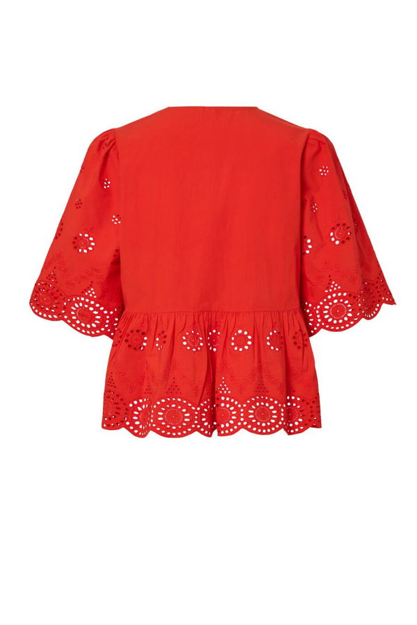 Cornelia 2/4 Tie Top - Fiery Red