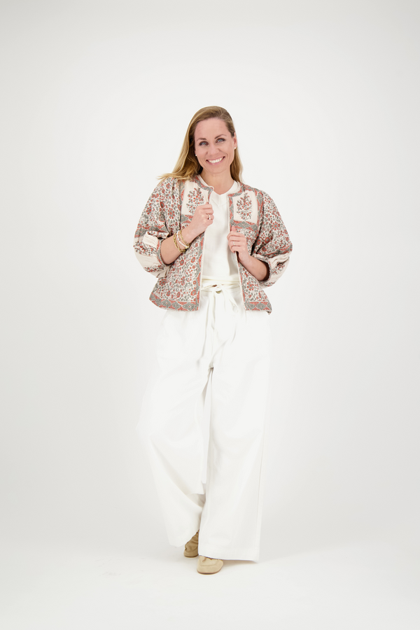 Della Print Jacket - Rust/Khaki