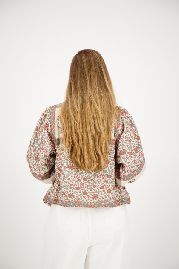 Della Print Jacket - Rust/Khaki