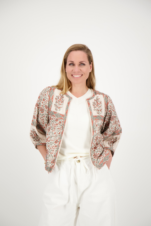 Della Print Jacket - Rust/Khaki