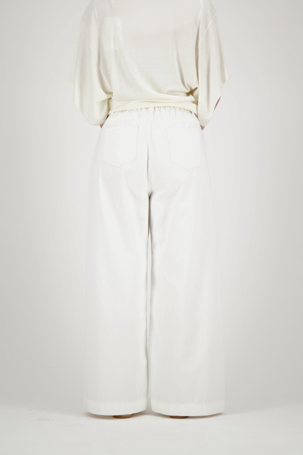 Pompon Demin Pants - White