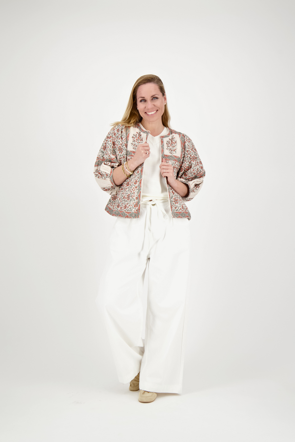 Pompon Demin Pants - White