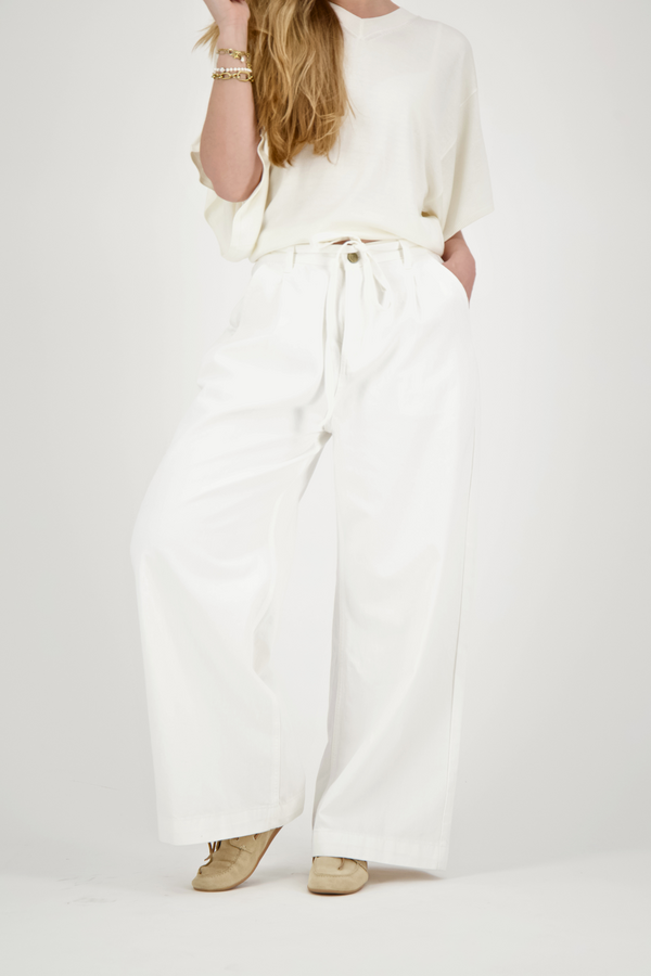 Pompon Demin Pants - White