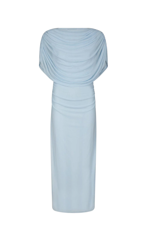 Tottuna Long Drapy Mesh Dress - Light Blue