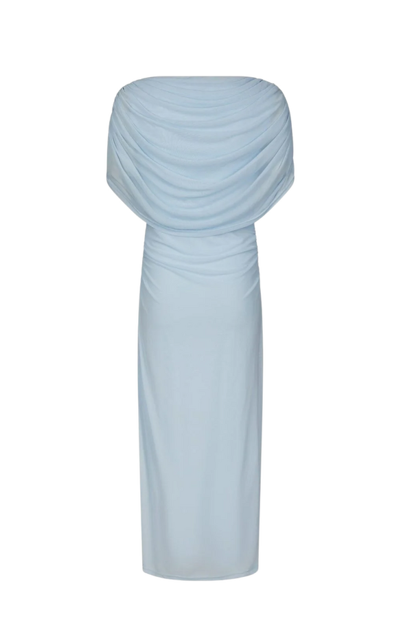 Tottuna Long Drapy Mesh Dress - Light Blue