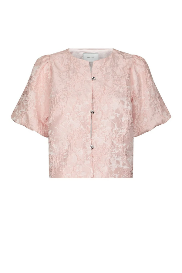 Aisa Soft Brocade Blouse - Light Pink