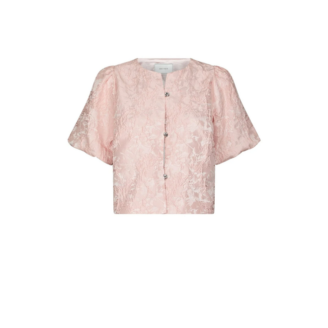 Aisa Soft Brocade Blouse - Light Pink