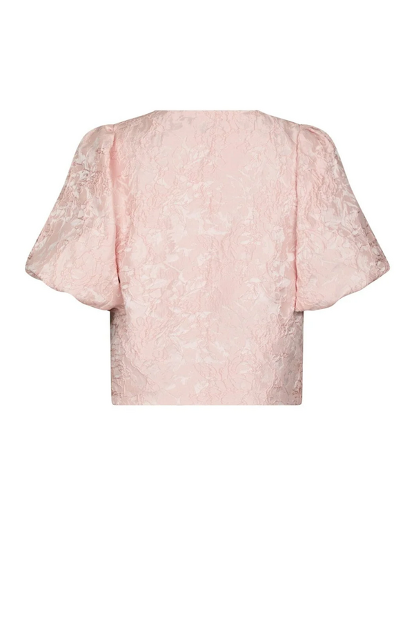 Aisa Soft Brocade Blouse - Light Pink