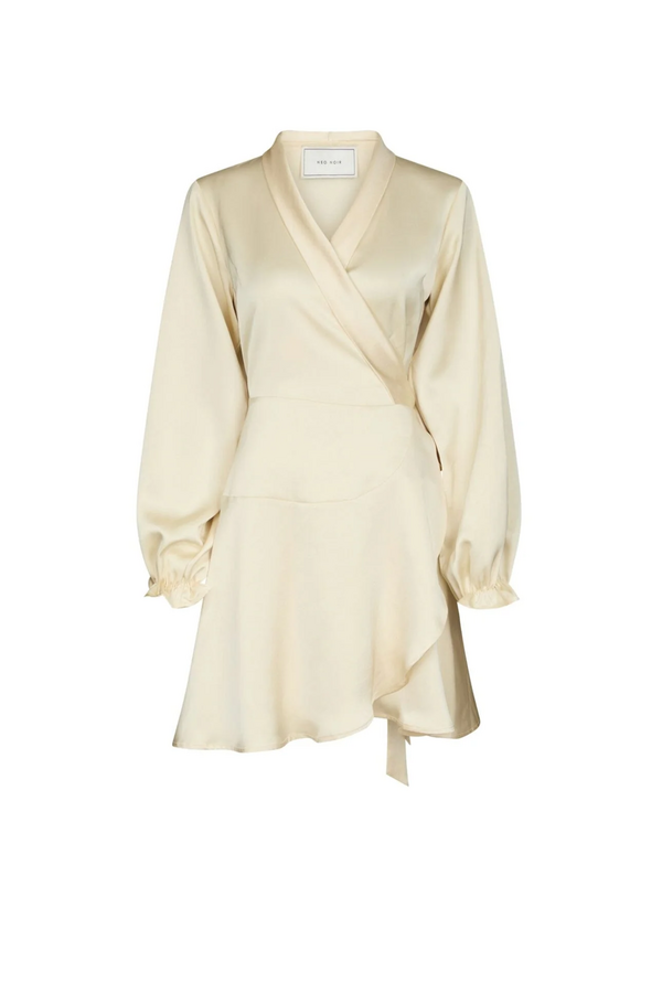 Colbie Heavy Sateen Dress - Light Yellow