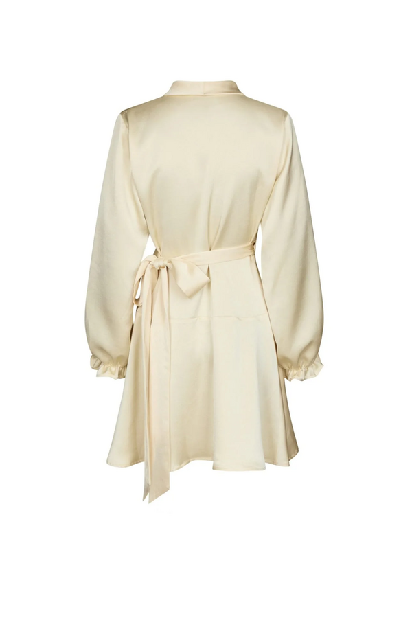 Colbie Heavy Sateen Dress - Light Yellow